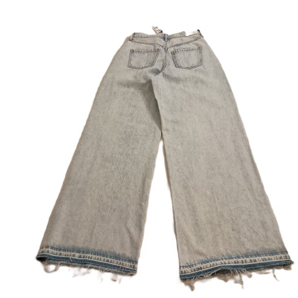 Express Light Denim Relaxed Wide Leg Super High Rise Cotton Jeans Women’s 2R NWT - Picture 3 of 15